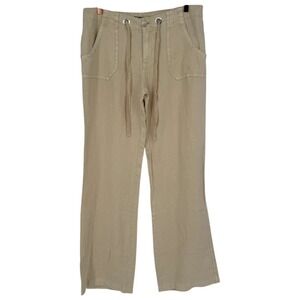 NWT Sanctuary Linen Straight Leg Pants Khaki Size 30 Beachy‎ Casual Neutral